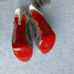Christian Louboutin Size38 Lady Peep Sling 150 Silver/Light Gold Glitter Sirene Shoes #YTTU-5 - Image 11