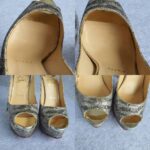 Christian Louboutin Size38 Lady Peep Sling 150 Silver/Light Gold Glitter Sirene Shoes #YTTU-5 - Image 2