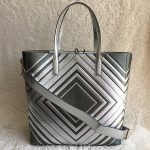 Anya Hindmarch Diamonds Ebury Featherweight Tote Metallic Silver Leather With Silver Hardware Bag #YTSU-5