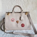 Anya Hindmarch Ephson Top Handle Bag Beige Leather/Matt Tumbled Calf And Gold Hardware #SKOT-2