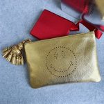 Anya Hindmarch Georgiana Smiley Metallic Carpa Goat Skins With Gold Hardware #GLUSS-3