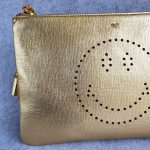 Anya Hindmarch Georgiana Smiley Metallic Carpa Goat Skins With Gold Hardware #GLUSS-3 - Image 3