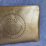 Anya Hindmarch Georgiana Smiley Metallic Carpa Goat Skins With Gold Hardware #GLUSS-3 - Image 4