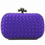 Bottega Veneta Interccio Impero Ayeras Knot Clutch Purple Satin With Python Skin #KKEK-1 - Image 3