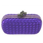 Bottega Veneta Interccio Impero Ayeras Knot Clutch Purple Satin With Python Skin #KKEK-1 - Image 4