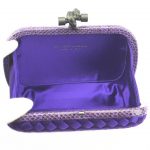 Bottega Veneta Interccio Impero Ayeras Knot Clutch Purple Satin With Python Skin #KKEK-1 - Image 9
