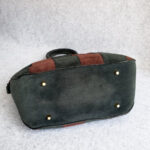 Burberry Orchard Tote Black/Maroon Suede Leather With Gold Hardware #SKCR-2 - Image 7