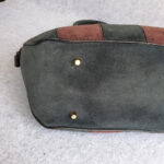 Burberry Orchard Tote Black/Maroon Suede Leather With Gold Hardware #SKCR-2 - Image 8