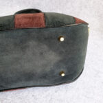 Burberry Orchard Tote Black/Maroon Suede Leather With Gold Hardware #SKCR-2 - Image 9