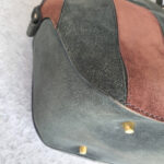 Burberry Orchard Tote Black/Maroon Suede Leather With Gold Hardware #SKCR-2 - Image 10