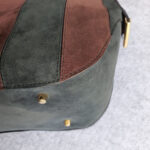 Burberry Orchard Tote Black/Maroon Suede Leather With Gold Hardware #SKCR-2 - Image 11