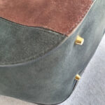 Burberry Orchard Tote Black/Maroon Suede Leather With Gold Hardware #SKCR-2 - Image 13