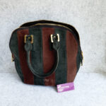 Burberry Orchard Tote Black/Maroon Suede Leather With Gold Hardware #SKCR-2 - Image 2