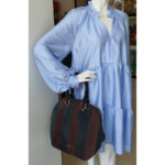 Burberry Orchard Tote Black/Maroon Suede Leather With Gold Hardware #SKCR-2 - Image 30