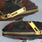 Burberry Orchard Tote Black/Maroon Suede Leather With Gold Hardware #SKCR-2 - Image 21