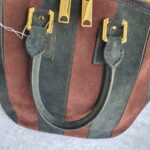 Burberry Orchard Tote Black/Maroon Suede Leather With Gold Hardware #SKCR-2 - Image 16