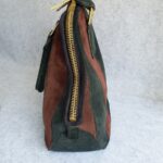 Burberry Orchard Tote Black/Maroon Suede Leather With Gold Hardware #SKCR-2 - Image 5