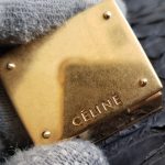 Celine Trapeze Medium Black Leather with Snake Skin and Gold Hardware Bag #SSRS-1 - Image 20