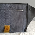 Celine Trapeze Medium Black Leather with Snake Skin and Gold Hardware Bag #SSRS-1 - Image 5