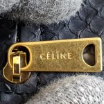 Celine Trapeze Medium Black Leather with Snake Skin and Gold Hardware Bag #SSRS-1 - Image 24