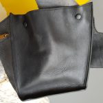 Celine Trapeze Medium Black Leather with Snake Skin and Gold Hardware Bag #SSRS-1 - Image 9