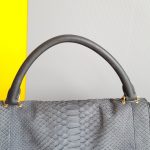 Celine Trapeze Medium Black Leather with Snake Skin and Gold Hardware Bag #SSRS-1 - Image 22