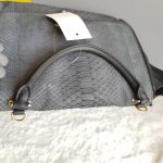 Celine Trapeze Medium Black Leather with Snake Skin and Gold Hardware Bag #SSRS-1 - Image 23