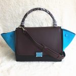 Celine Trapeze Tri-color Small Leather With Suede And Silver Hardware Bag #YKSE-3
