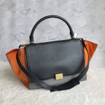 Celine Trapeze Tri-Color Leather With Suede And Gold Hardware Bag #GLLOO-7