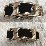Chanel Bangle Black Satin With Light Gold Hardware #CREY-3 - Image 5