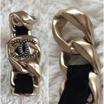 Chanel Bangle Black Satin With Light Gold Hardware #CREY-3 - Image 6