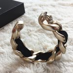 Chanel Bangle Black Satin With Light Gold Hardware #CREY-3 - Image 9