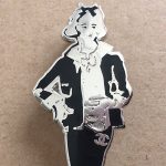 Chanel Vintage Silver/Black Coco Lady Brooch #CKCK-56 - Image 3