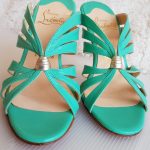 Christian Louboutin Sandals SZ36.5 Turquoise Green Leather Shoes #SKSO-37 - Image 2