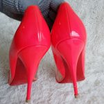 Christian Louboutin Size 36.5 Pump Pink Patent Leather With Vinyl Shoes #SCSO-11 - Image 7