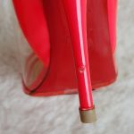 Christian Louboutin Size 36.5 Pump Pink Patent Leather With Vinyl Shoes #SCSO-11 - Image 8