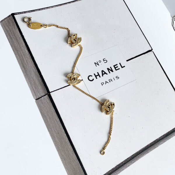 Chanel Bracelet Gold Plated With Crystal #KRLR-3