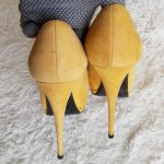 Giuseppe Zanotti Size 37 Peeptoe Yellow Suede With Crystal Detail Shoes #SCSO-9 - Image 4