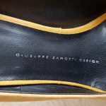 Giuseppe Zanotti Size 37 Peeptoe Yellow Suede With Crystal Detail Shoes #SCSO-9 - Image 10