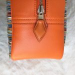 Hermes 32cm Plume Orange Swift Leather with Vibrato Leather and Palladium Hardware #CRTK-4 - Image 9