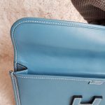 Hermes Jige Clutch Blue Jean Swift Leather #STLC-8 - Image 10
