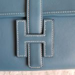 Hermes Jige Clutch Blue Jean Swift Leather #STLC-8 - Image 7