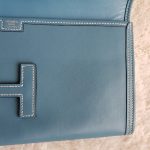 Hermes Jige Clutch Blue Jean Swift Leather #STLC-8 - Image 6