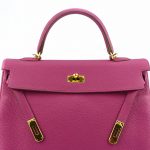 Hermes Kelly 35CM Tosca Pink Clemence Leather With Gold Hardware Bag #KTKK-1 - Image 19