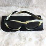 Larke Sunglasses Black/Cream Acetate Frame With Silver Hardware #BVKKO-6 - Image 3