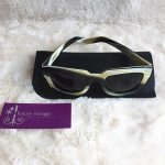 Larke Sunglasses Black/Cream Acetate Frame With Silver Hardware #BVKKO-6 - Image 2