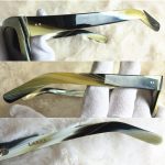 Larke Sunglasses Black/Cream Acetate Frame With Silver Hardware #BVKKO-6 - Image 6