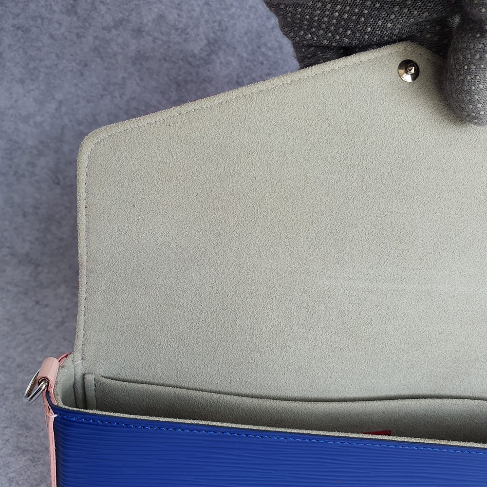 LV Felicie Pochette Chain Wallet Tri-color EPI Leather With Silver