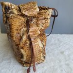 Prada BN1757 Pitone Drawstring Tote Gold Hardware #YECS-1 - Image 8