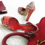 Sergio Rossi Size 38.5 Peeptoe 2Tone Snake Skin #BVSCL-1